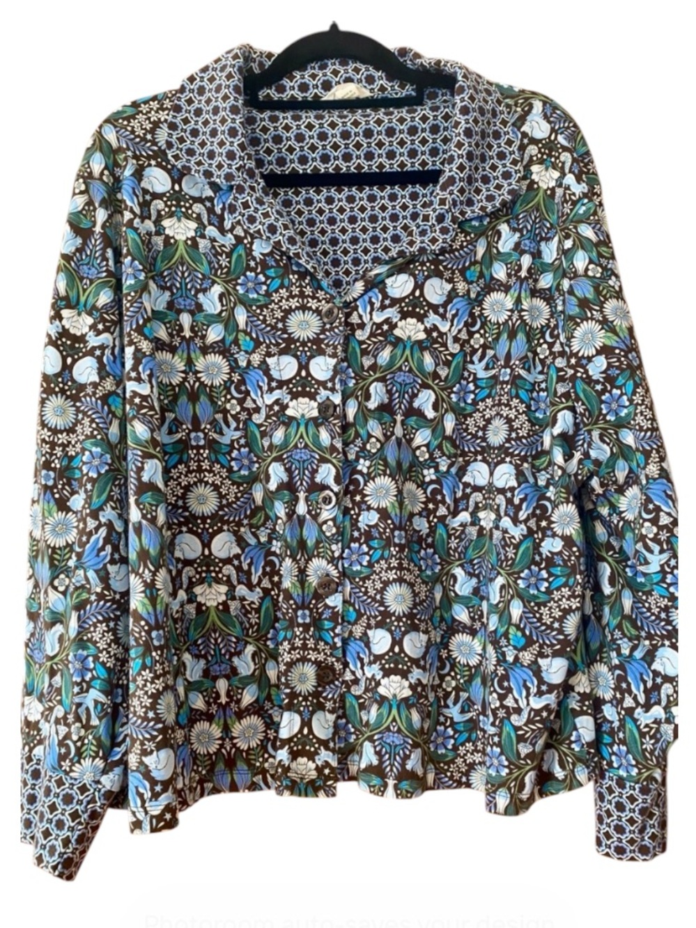 Vera Bradley XXL Woodland Rabbit Floral Cotton Pajama Sleep Shirt